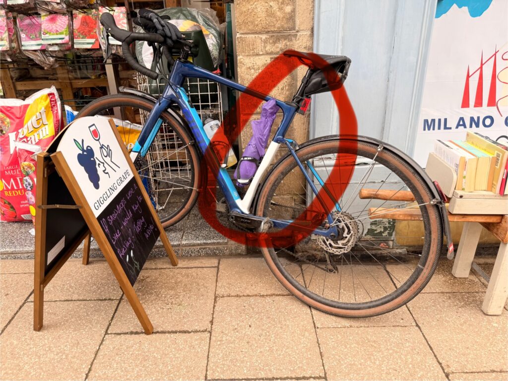 Wine carrier on bicycle