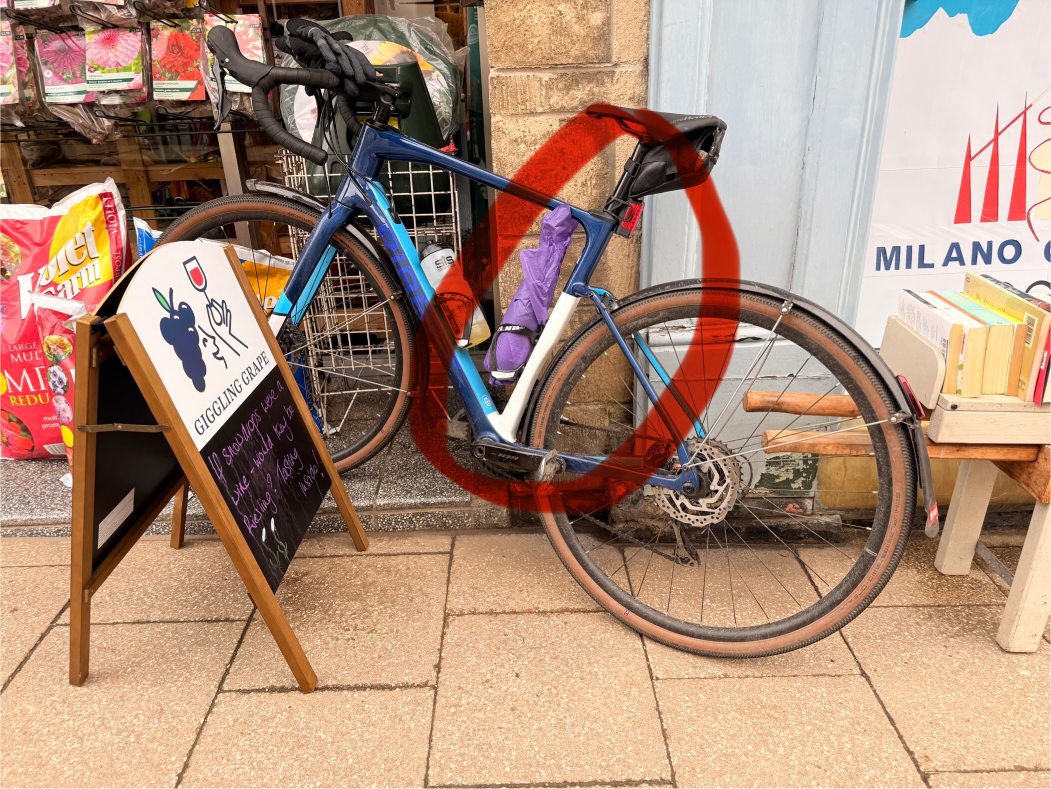 Wine carrier on bicycle